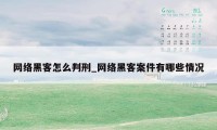 网络黑客怎么判刑_网络黑客案件有哪些情况