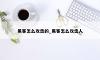 黑客怎么攻击的_黑客怎么攻击人