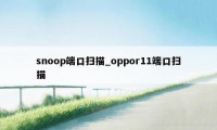 snoop端口扫描_oppor11端口扫描