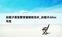 白帽子黑客要掌握哪些技术_白帽子ddos攻击