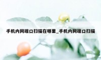 手机内网端口扫描在哪里_手机内网端口扫描